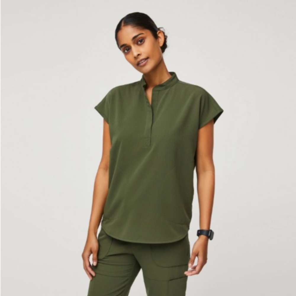Figs dark olive Rafaela scrub top